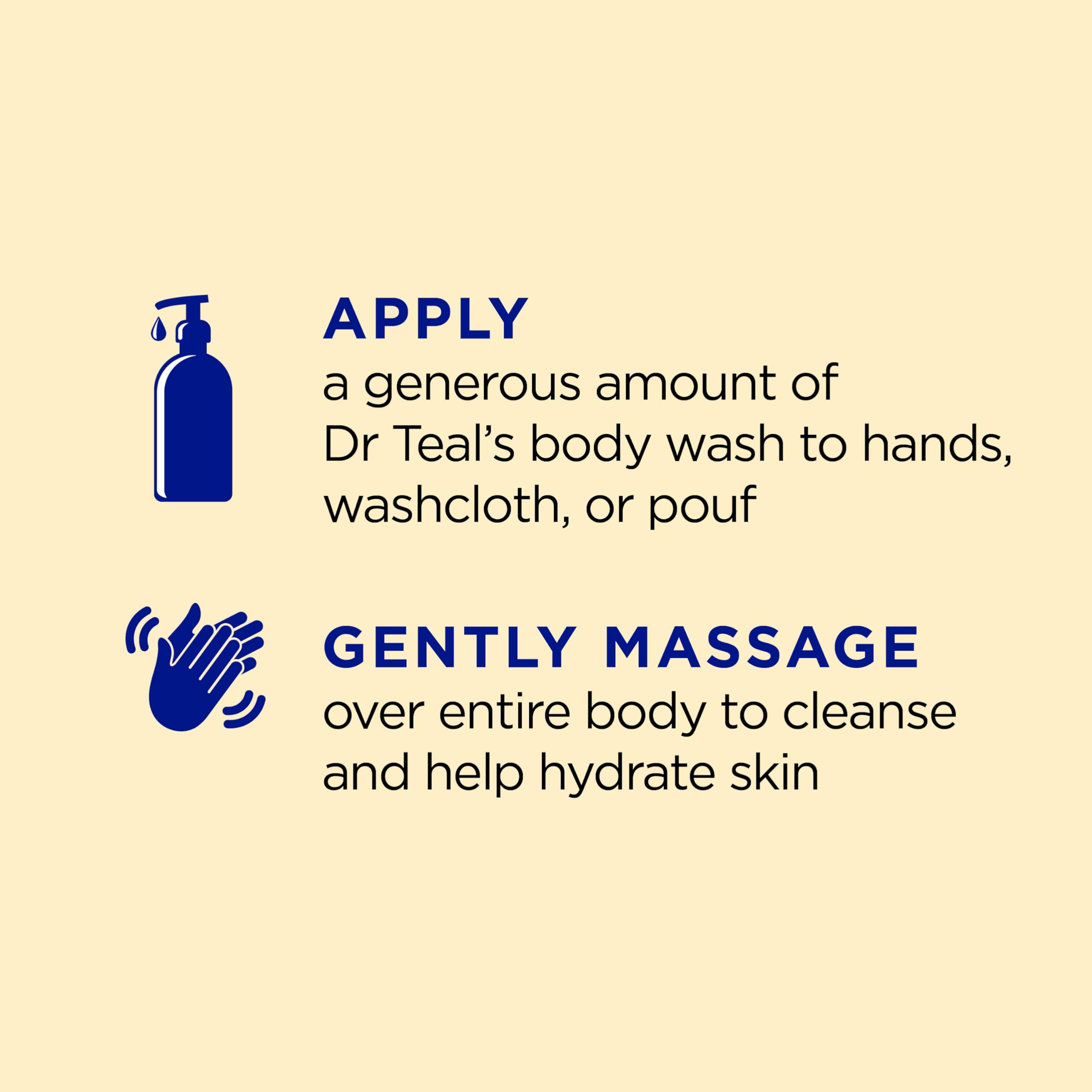Dr Teal's Body Wash with Pure Epsom Salt, with Prebiotic Lemon Balm & Sage, 24 fl oz (Pack of 4)